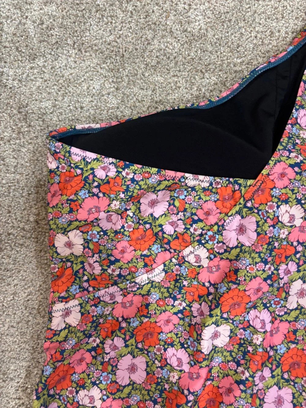 J. Crew Ruched One-Shoulder One-Piece in Liberty Floral Meadow Song Size 14